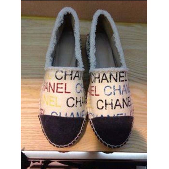 Chanel Women CC Espadrilles Colourful Chanel Logo Gold Tone Metal