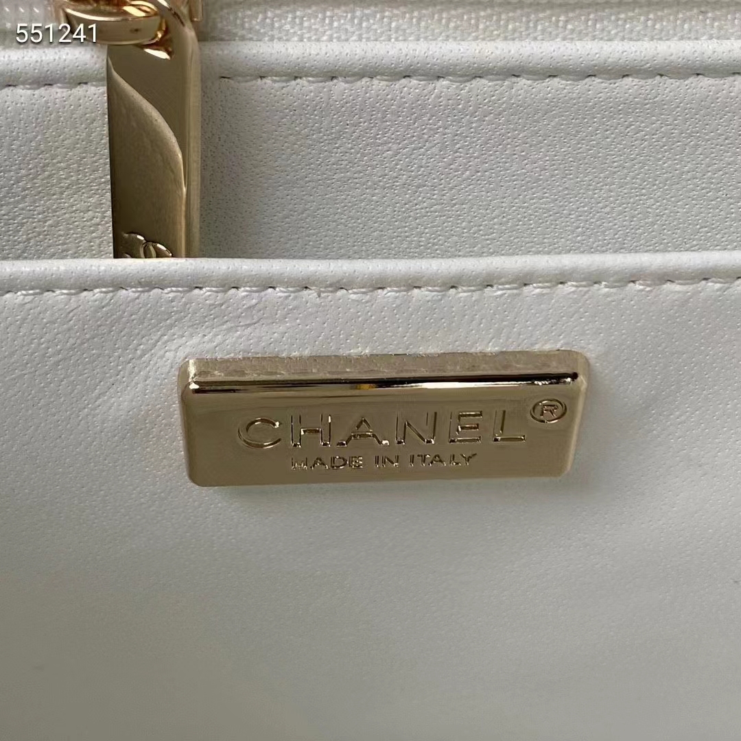Chanel Women CC Mini Flap Bag Embroidered Satin Sequins Glass Beads Strass Star Sequins Purple White