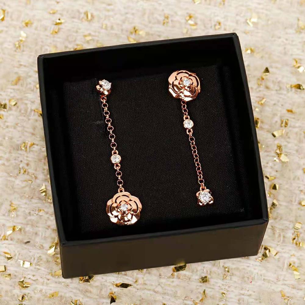 Chanel Women Extrait De Camélia Transformable Earrings