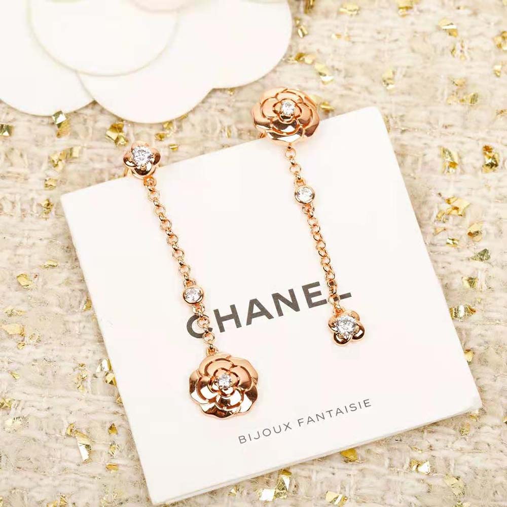 Chanel Women Extrait De Camélia Transformable Earrings
