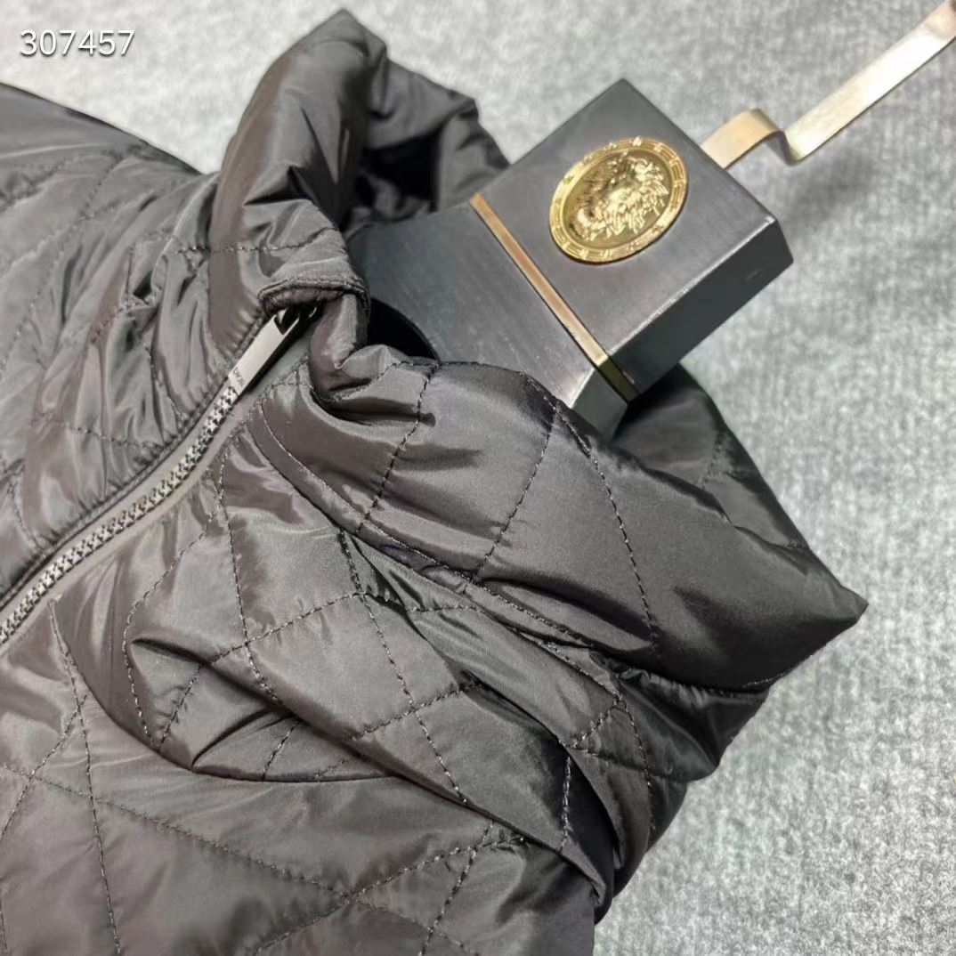 Dior Men CD Cannage Hooded Down Jacket Black Technical Fabric Drawstring Ribbed Cuffs
