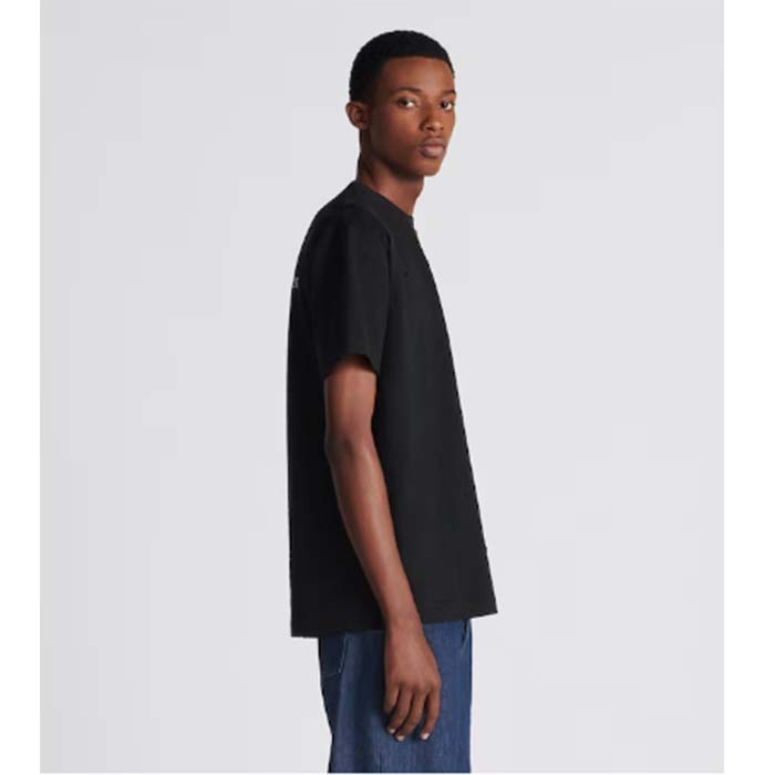 Dior Men CD Christian Dior Couture Relaxed Fit T-Shirt Black Organic Cotton Jersey