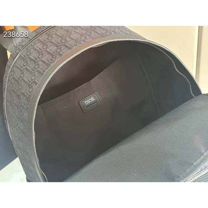 Dior Unisex CD Dior 8 Backpack Black Dior Oblique Jacquard