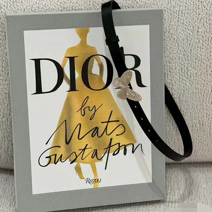 Dior Unisex CD Dior Métamorphose Belt Black Ultrasmooth Calfskin Leather 20 MM Width