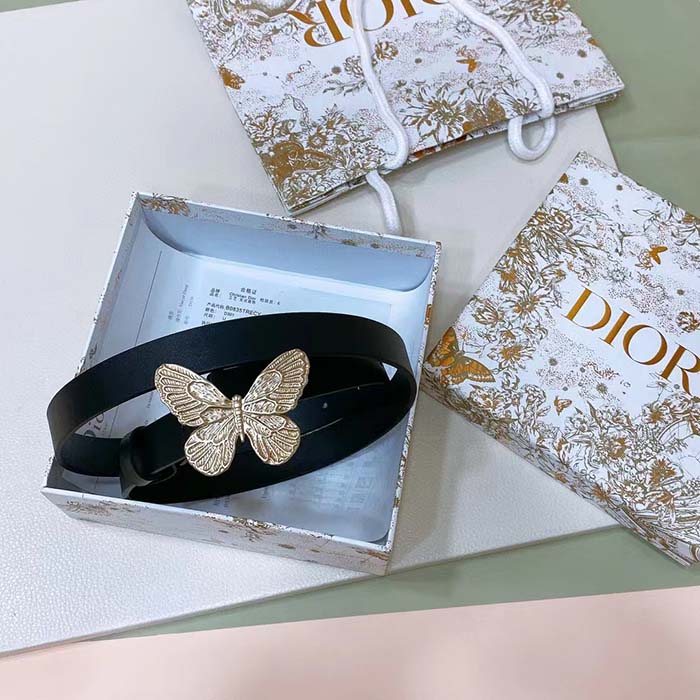 Dior Unisex CD Dior Métamorphose Belt Black Ultrasmooth Calfskin Leather 20 MM Width