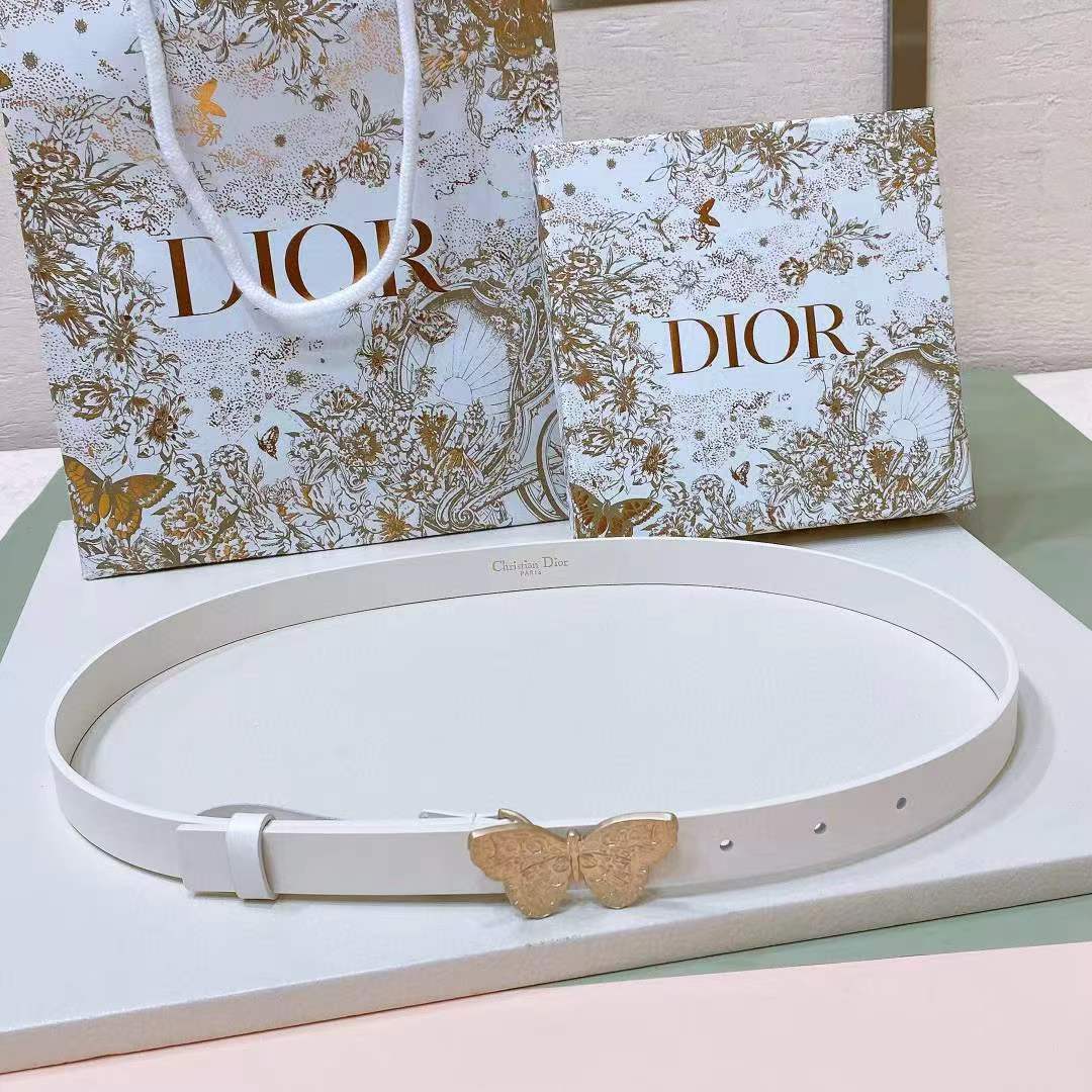 Dior Unisex CD Dior Métamorphose Belt White Ultrasmooth Calfskin 20 MM Width