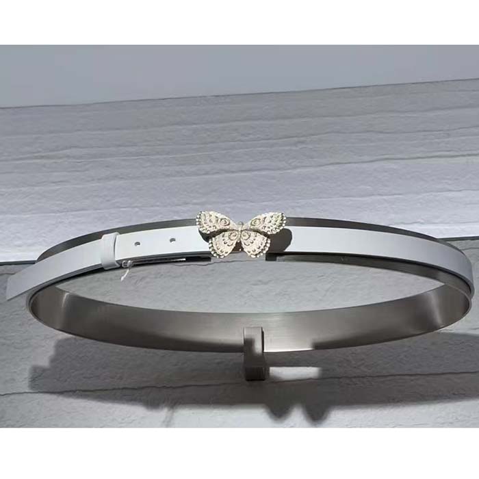 Dior Unisex CD Dior Métamorphose Belt White Ultrasmooth Calfskin 20 MM Width