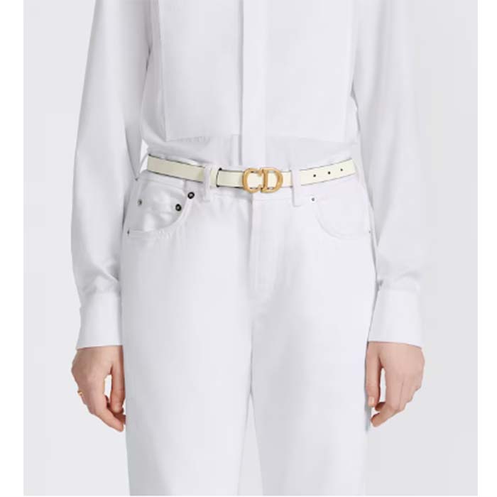 Dior Unisex CD Saddle Belt Latte Ultrasmooth Calfskin 20 MM Width