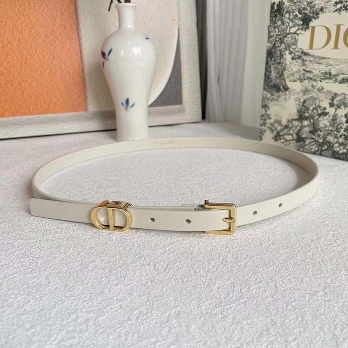 Dior Unisex CD Saddle Belt Latte Ultrasmooth Calfskin 20 MM Width