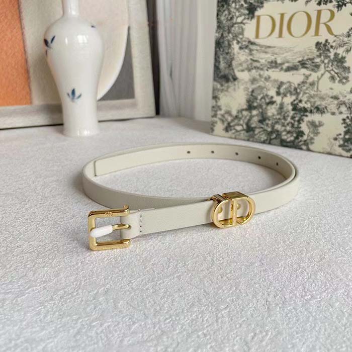 Dior Unisex CD Saddle Belt Latte Ultrasmooth Calfskin 20 MM Width
