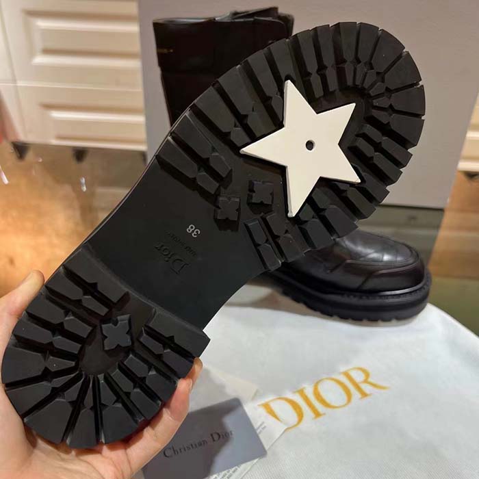 Dior Women CD D-Unit Ankle Boot Black Quilted Cannage Calfskin