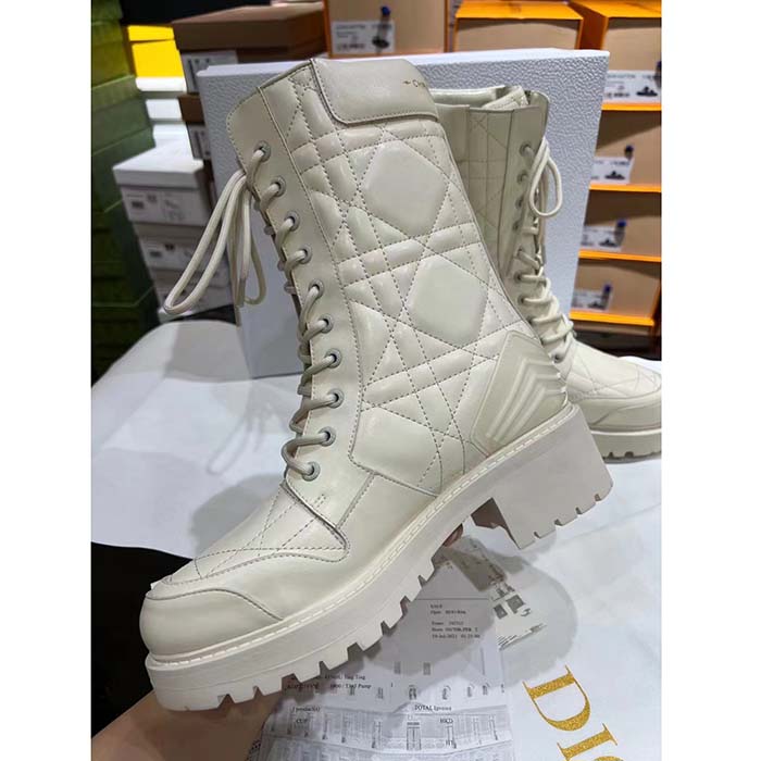 Dior Women CD D-Unit Ankle Boot Rear Zipper Fastening Tongue Signature