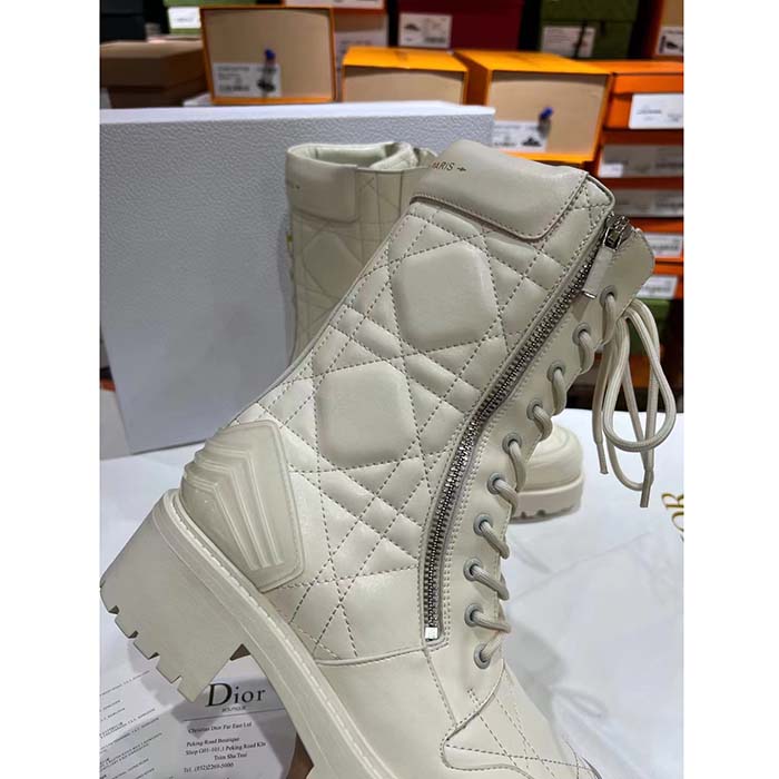 Dior Women CD D-Unit Ankle Boot Rear Zipper Fastening Tongue Signature