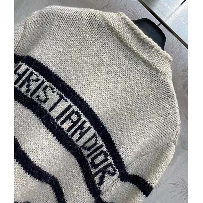 Dior Men CD Dior Marinière Jacket White Black Wool Cotton Mohair Technical Knit D-Stripes