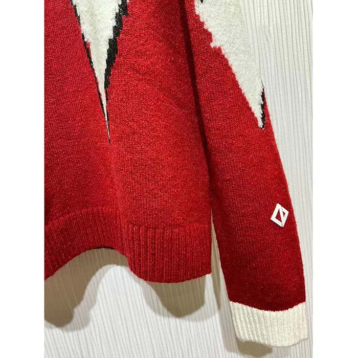 Dior Men CD Dior Peter Dior Sweater Red Wool-Blend Intarsia