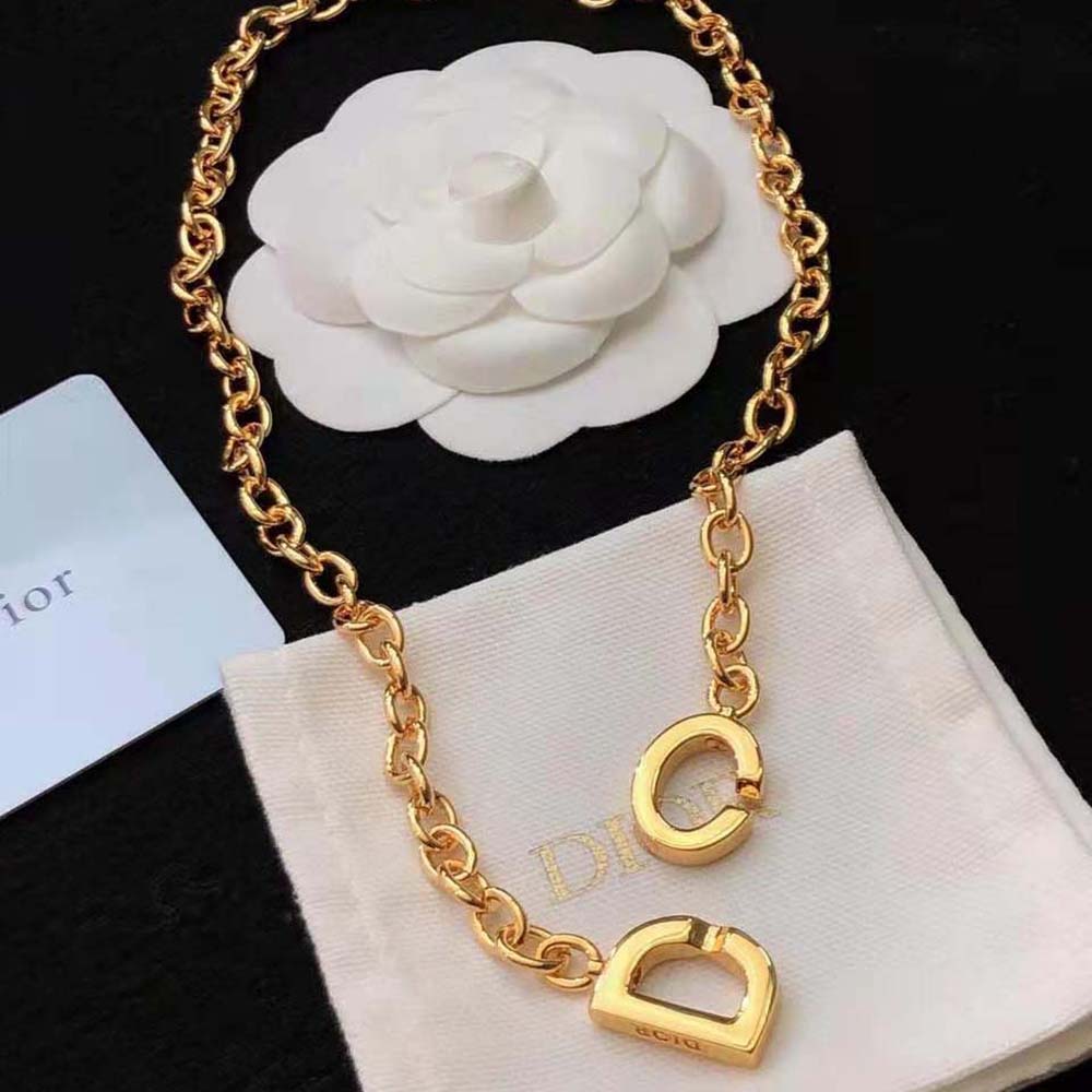 Dior Women CD Lock Necklace Gold-Finish Metal