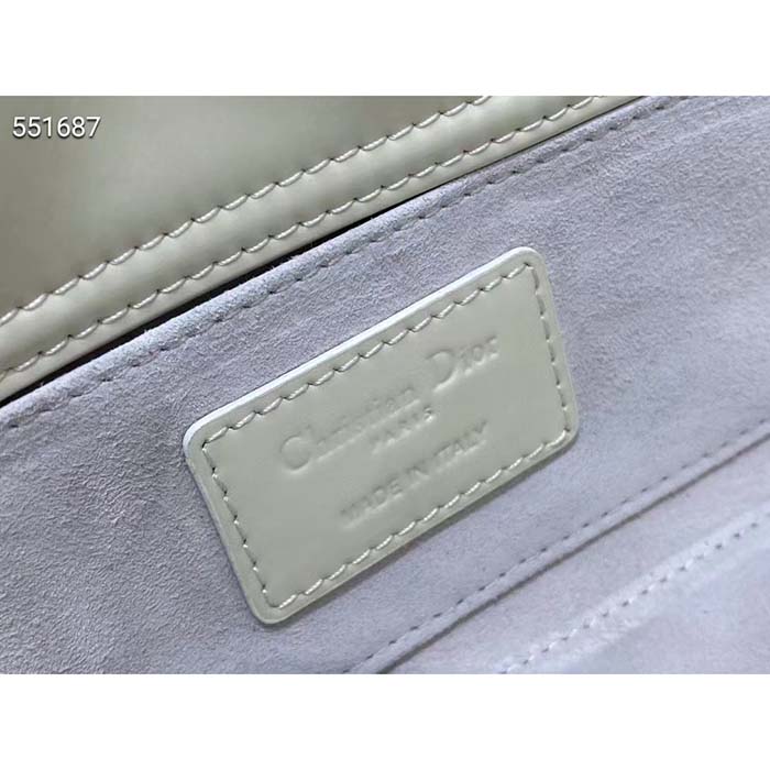 Dior Women CD Small Lady D-Joy Bag Latte Patent Cannage Calfskin