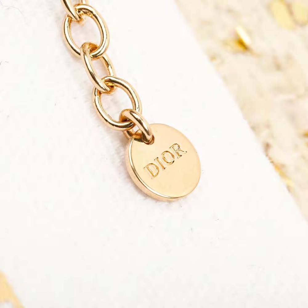 Dior Women Plan De Paris Bracelet Gold-Finish Metal and White Resin Pearls