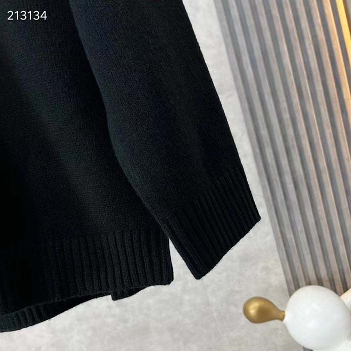 Gucci Men GG Wool Sweater Gucci Intarsia Blue Ivory Knit Crewneck Long Sleeves