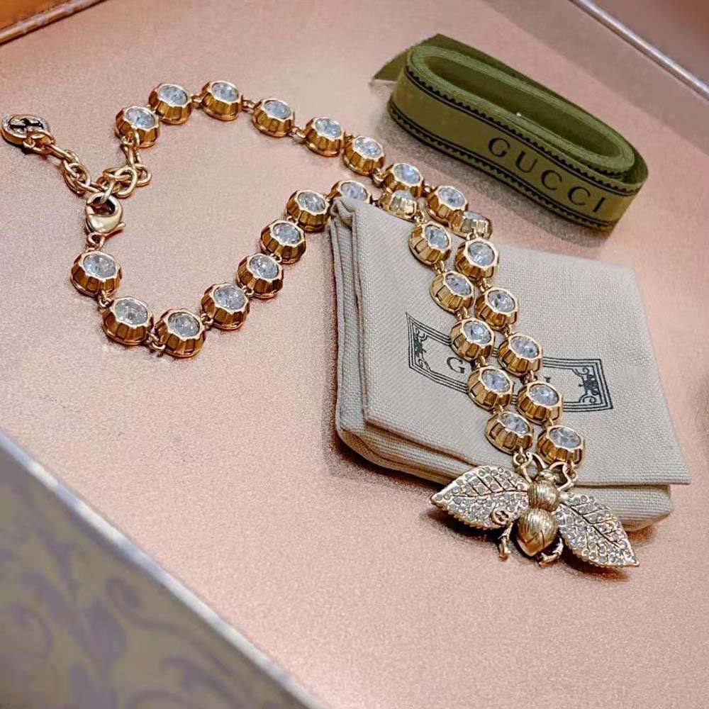 Gucci Women Bee Necklace with Crystals