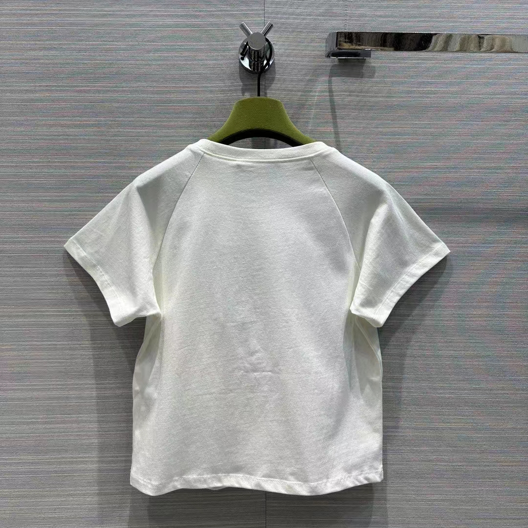 Gucci Women GG Cotton Jersey T-Shirt Monday 30°C Weather Embroidery Crewneck Short Sleeves