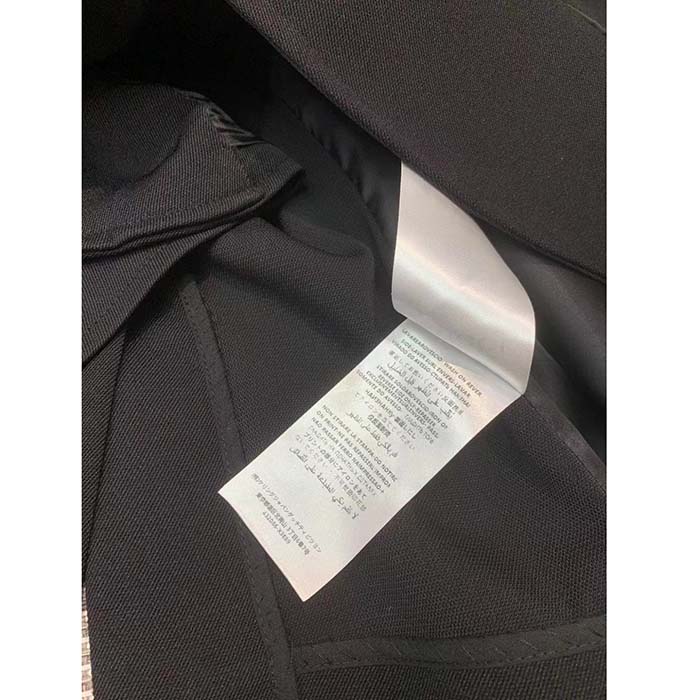 Gucci Men GG Fine Wool Crêpe Jacket Black Satin Unlined Notch Lapel Three Front Pockets