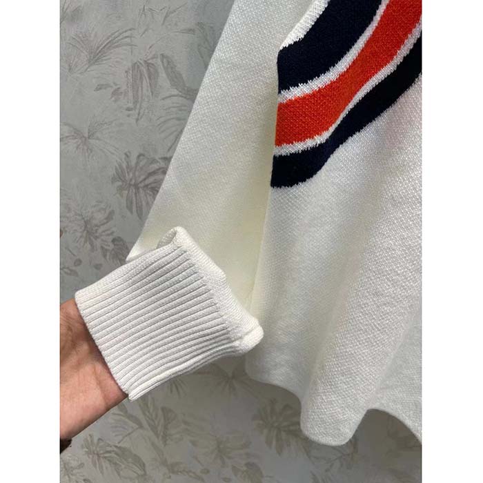 Gucci Men GG Viscose Knit Top Ivory High Neck Long Sleeves Cropped Length