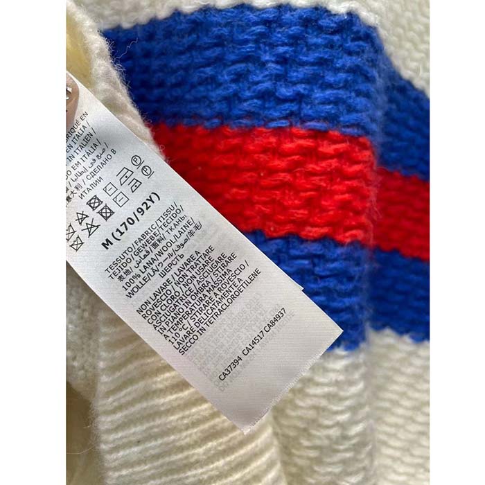 Gucci Men GG Wool Mohair Cardigan Web Knitted Collar Dropped Shoulder Long Sleeves