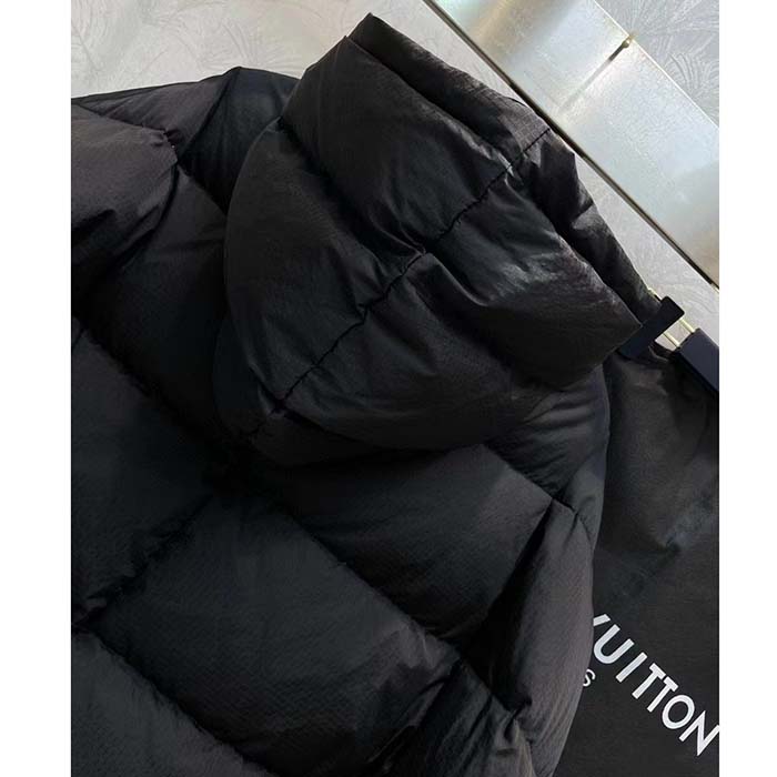 Louis Vuitton LV Men Monogram Accent Pillow Puffer Cape Black Regular Fit