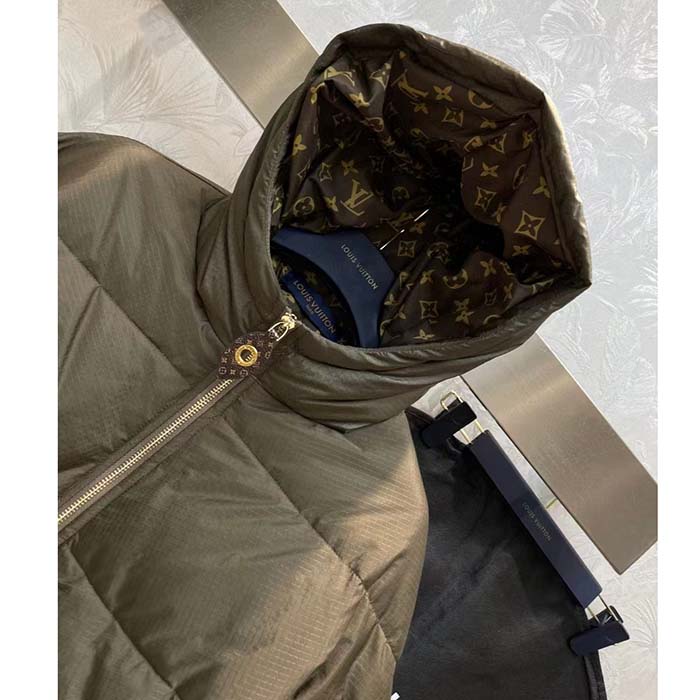 Louis Vuitton LV Women Monogram Accent Pillow Puffer Cape Khaki Regular Fit