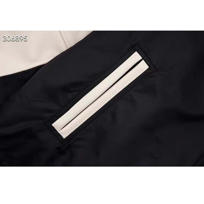 Louis Vuitton Men LV Leather And Nylon Blouson Regular Fit Embossed Vuitton Signature Calf
