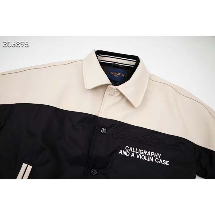 Louis Vuitton Men LV Leather And Nylon Blouson Regular Fit Embossed Vuitton Signature Calf