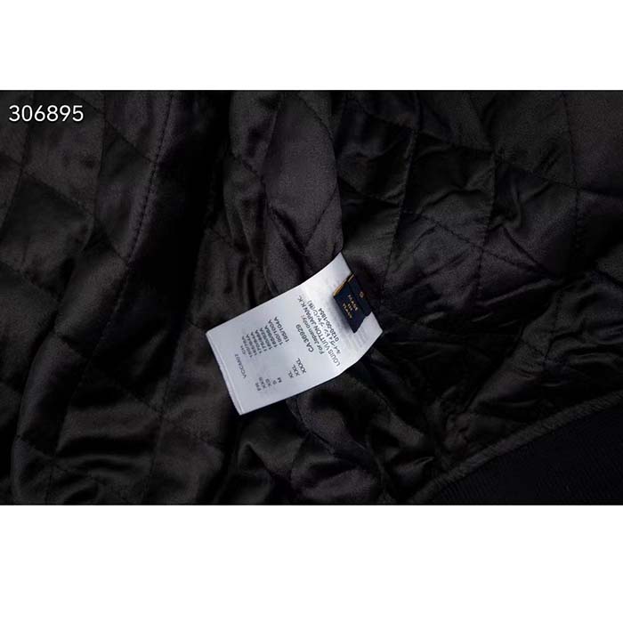 Louis Vuitton Men LV Leather And Nylon Blouson Regular Fit Embossed Vuitton Signature Calf