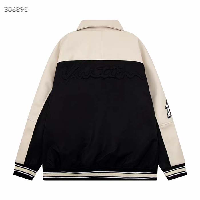 Louis Vuitton Men LV Leather And Nylon Blouson Regular Fit Embossed Vuitton Signature Calf
