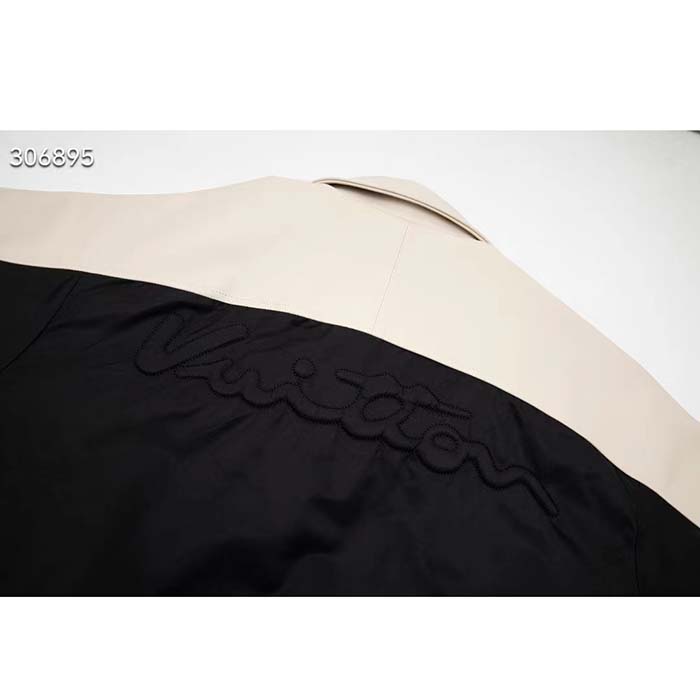 Louis Vuitton Men LV Leather And Nylon Blouson Regular Fit Embossed Vuitton Signature Calf