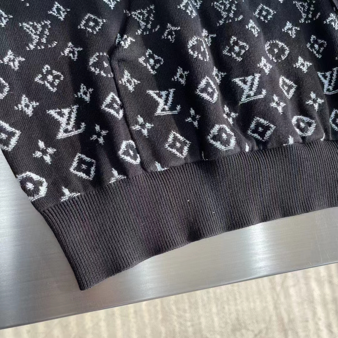 Louis Vuitton Men LV Monogram Gradient Hoodie Cotton Black White