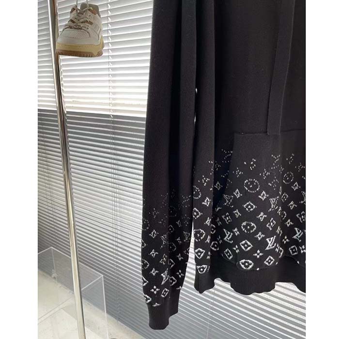 Louis Vuitton Men LV Monogram Gradient Hoodie Cotton Black White
