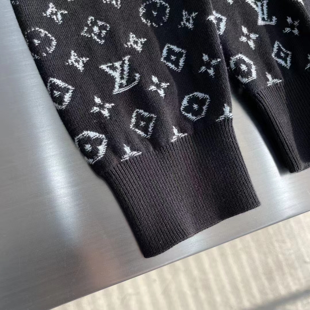 Louis Vuitton Men LV Monogram Gradient Hoodie Cotton Black White