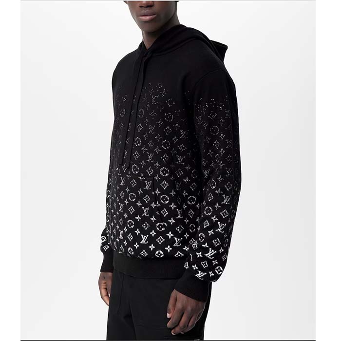 Louis Vuitton Men LV Monogram Gradient Hoodie Cotton Black White