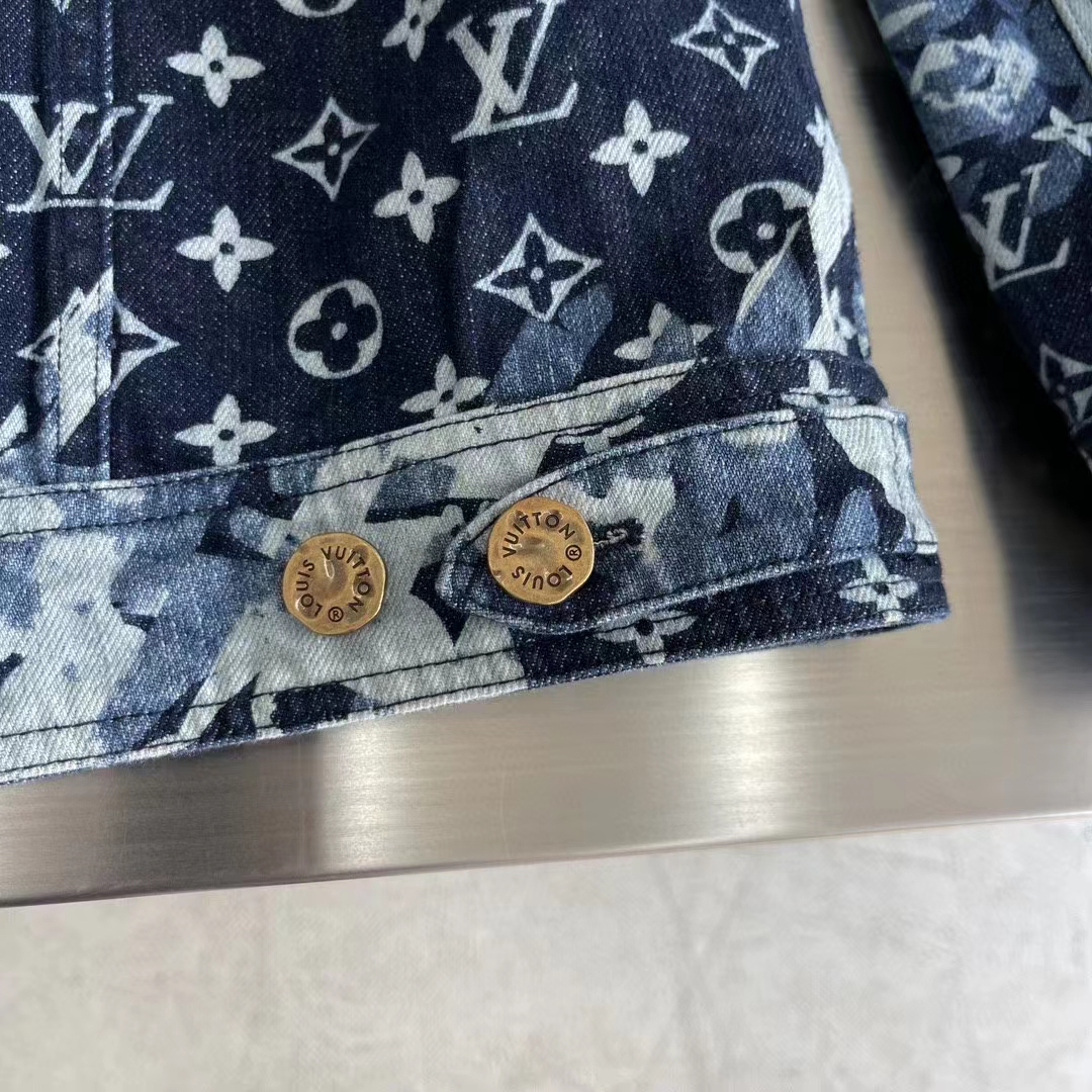 Louis Vuitton Women LV Monogram Printed Denim Jacket Regular Fit Printed Monogram Flower