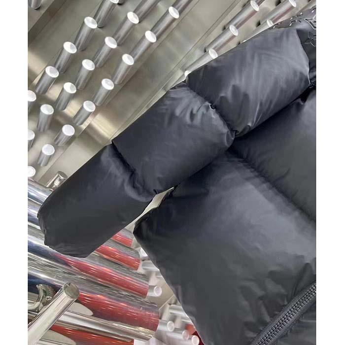 Louis Vuitton Men LV Oversized Puffer Jacket Black Monogram Hood Water-Resistant Lamb Leather