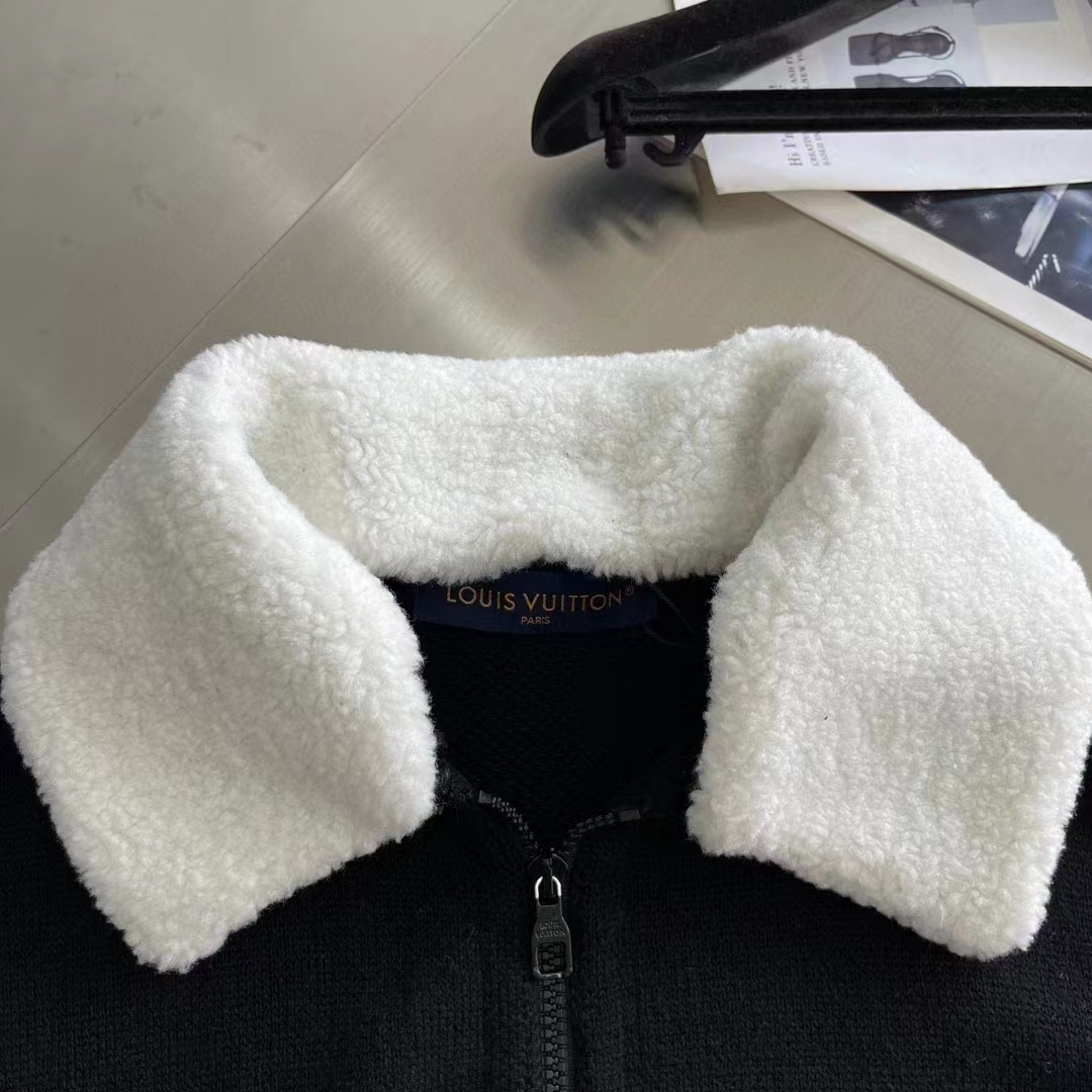 Louis Vuitton Women LV SKI Wool Blouson With Shearling Collar Regular Fit LV Ice Black