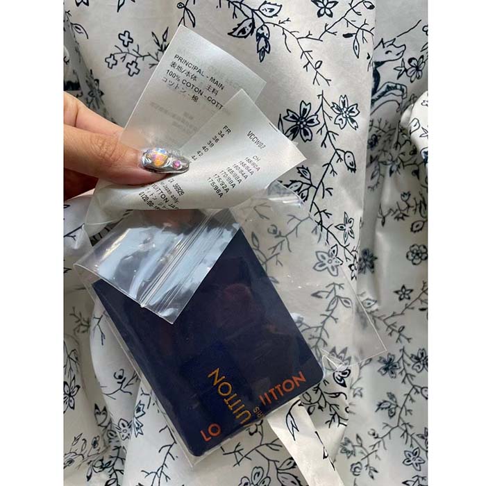 Louis Vuitton Women LV Unicorn Print Shirt Cotton Silk Mottled Grey Regular Fit