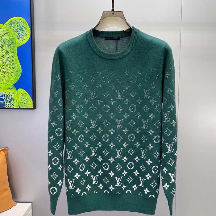 Louis Vuitton Women Monogram Gradient Cotton Crewneck Regular Fit Allover Monogram Gradient Motif
