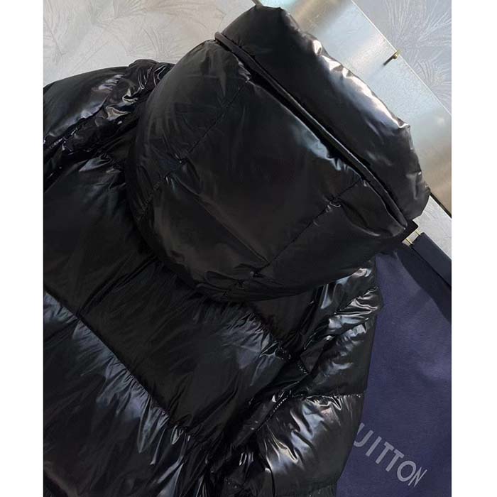 Louis Vuitton Women LV Glossy Long Puffer Coat Black Regular Fit Polyamide