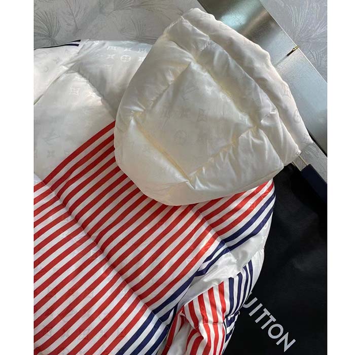 Louis Vuitton Men LV SKI LV Stripes Puffer Jacket Monogram Jacquard Polyamide White
