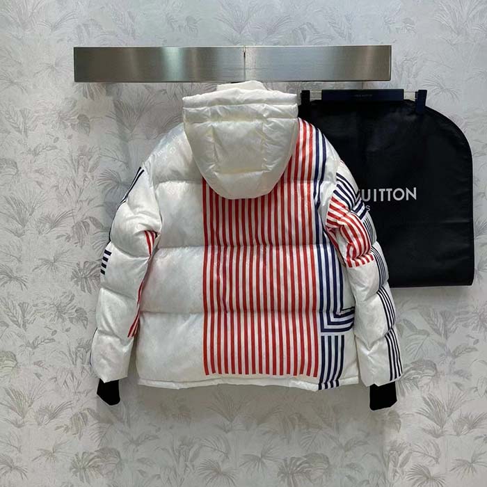 Louis Vuitton Men LV SKI LV Stripes Puffer Jacket Monogram Jacquard Polyamide White