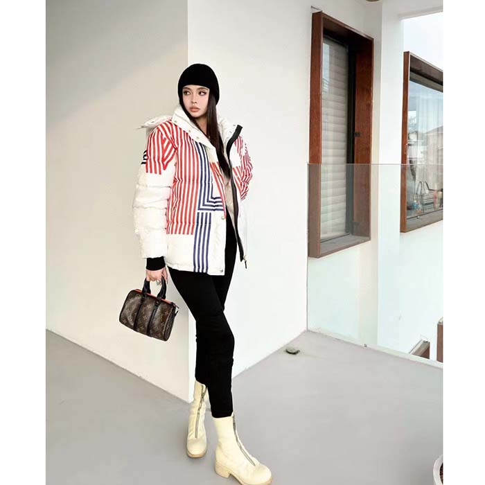 Louis Vuitton Women LV SKI LV Stripes Puffer Jacket Monogram Jacquard Polyamide White