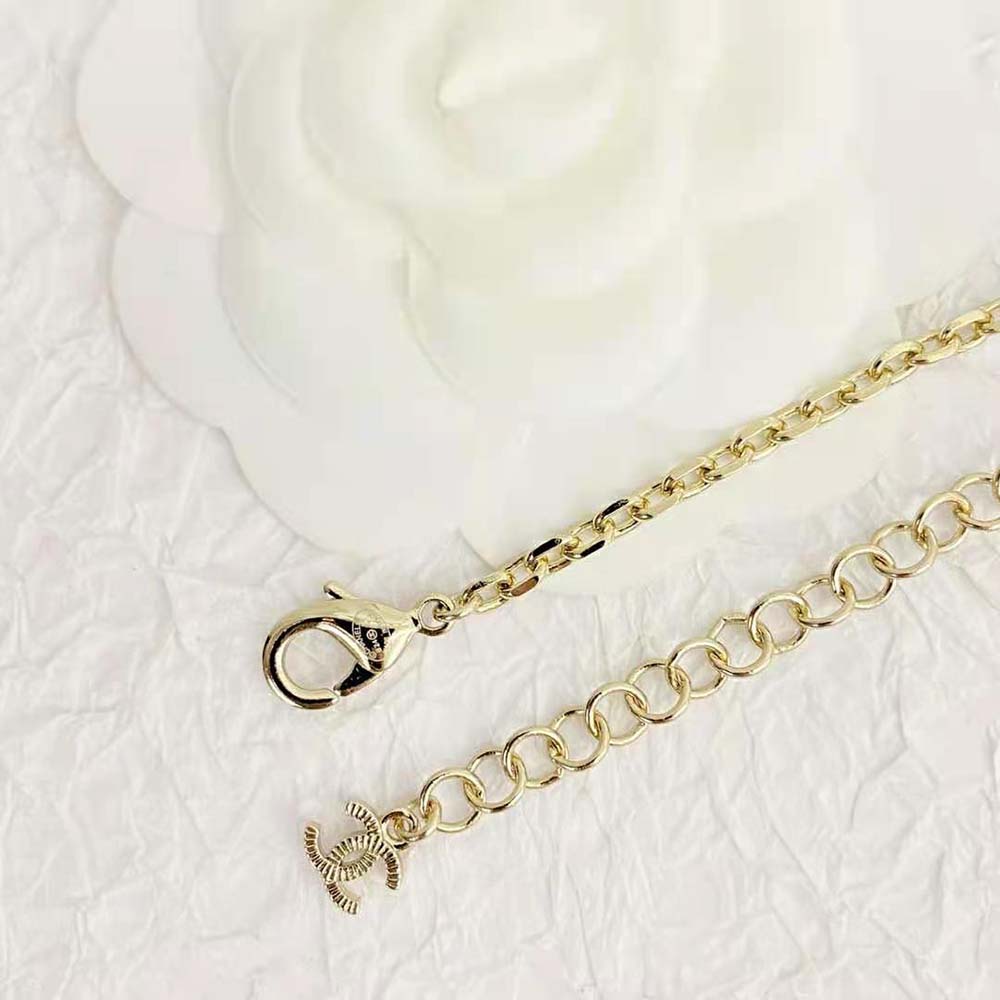 Chanel Women Long Necklace in Metal Resin Glass Pearls and Strass