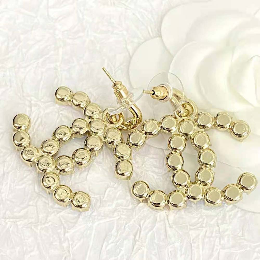 Chanel Women Pendant Earrings in Metal and Strass